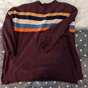 Striped Burgundy American Eagle Sweater